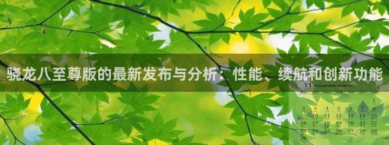 极悦娱乐2注册：骁龙八至尊版的最新发布与分析：性能、续航和创新功能