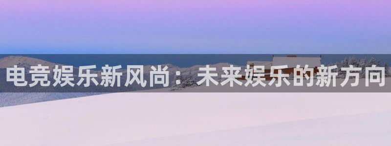 极悦娱乐体育注册平台：电竞娱乐新风尚：未来娱乐的新方向