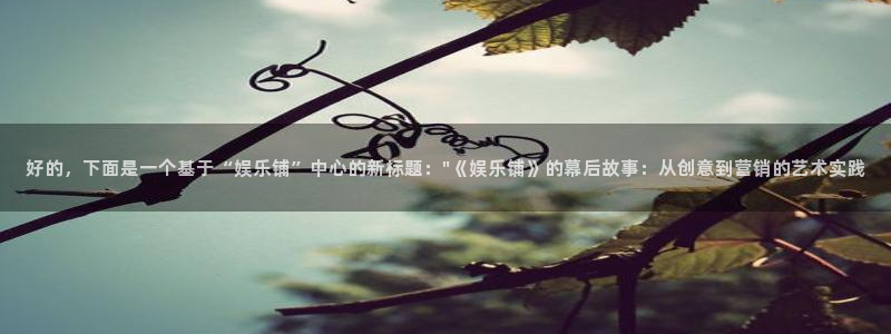 极悦娱乐平台登录入口：好的，下面是一个基于“娱乐铺”中心的新标题：\